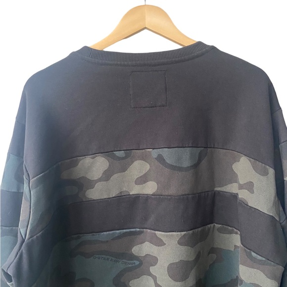 G-Star Raw Black Camo Graphic Sweatshirt With Logo Size XXL - Picture 8 of 11